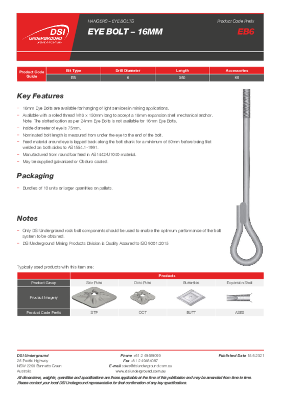 Eye Bolt 16mm