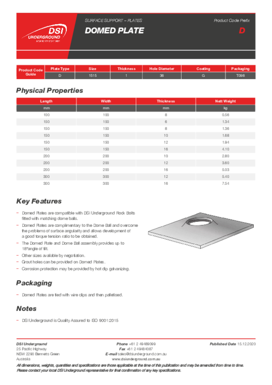 Domed Plate