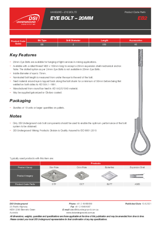 Eye Bolt 20mm