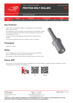 Friction Bolt Taper Dolly for Handheld Mashines