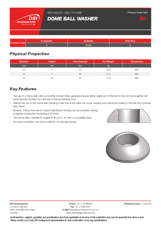 Dome Ball Washers