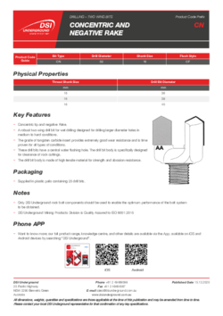 Drill Bit - Concentric and Negative Rake