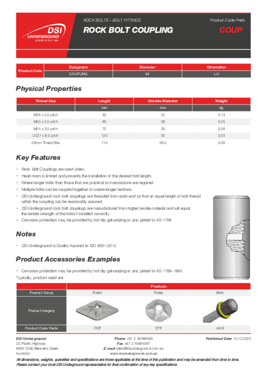 Rock Bolt Coupling