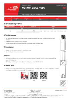 Rotary Drill Rods - Square Drive